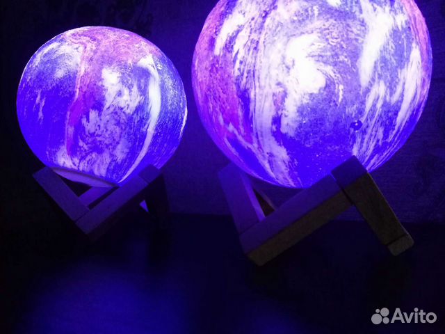 Светильник Луна галактика + подставка. акб, пульт