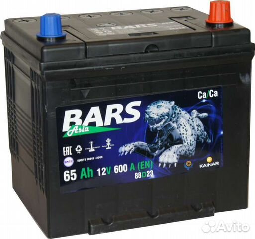 Аккумулятор Bars 65Ач обратная полярность