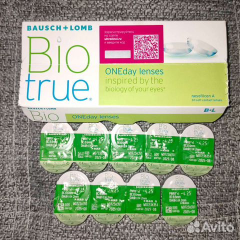 Линзы контактные Biotrue однодневные 12 шт, - 4,25