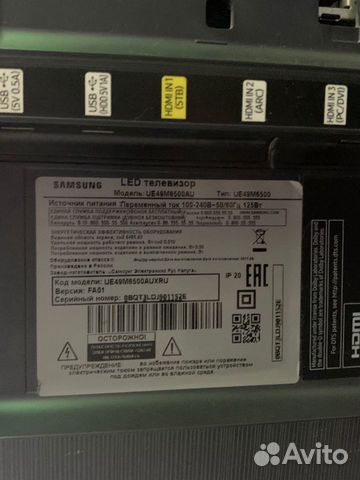 Телевизор samsung UE49M6500 на запчасти