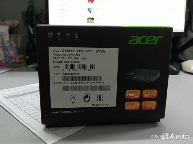 Карманный проектор Acer C120