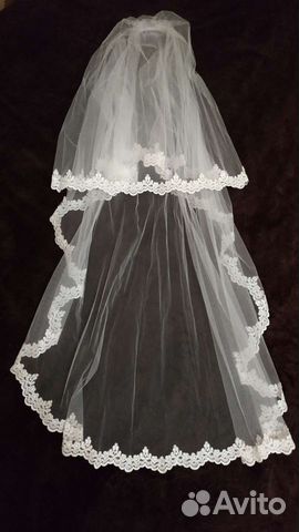 Фата с кружевом