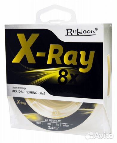Леска плетеная rubicon X-Ray 8x 135m Желтая, 0,25