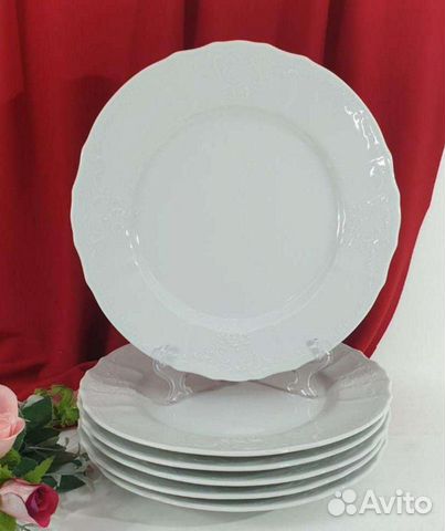 Белый узор без обводки. Цена за (6шт) 17см