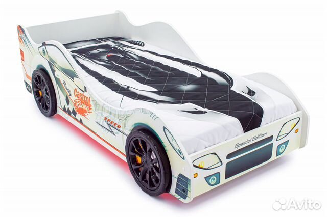 Кровать машина белая