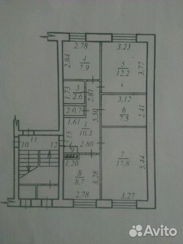 4-к квартира, 68 м², 1/3 эт.