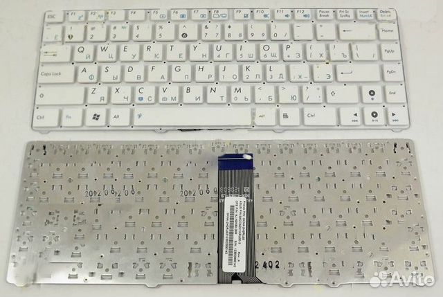 Клавиатура Asus UL20 1201 1215 белая без рамки