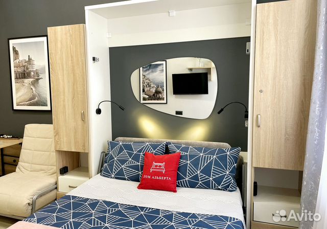 

Квартира-студия, 25 м², 2 кровати