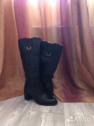 Сапоги чёрные кожаные 39 размер Nero Gardini