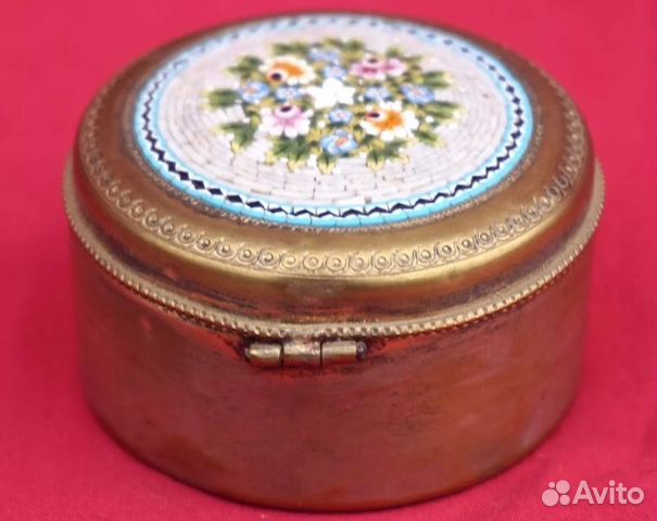 Шкатулка антикварная Микромозаика Италия цветы Шкатулка антикварная Микромозаика Италия цветы