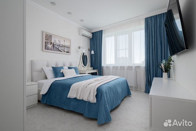 

1-к. квартира, 44 м², 2 кровати