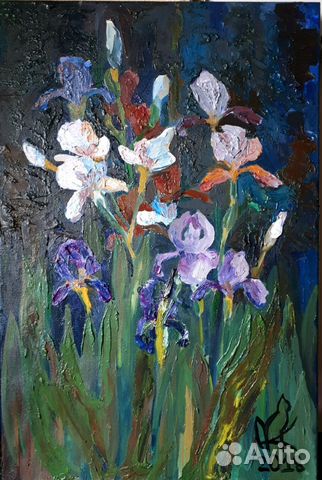 Ирисы в свете луны