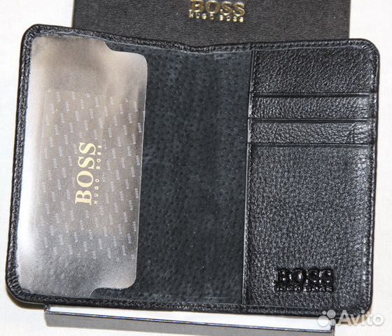 Мужская кожаная обложка H Boss black новая Мужская кожаная обложка H Boss black новая
