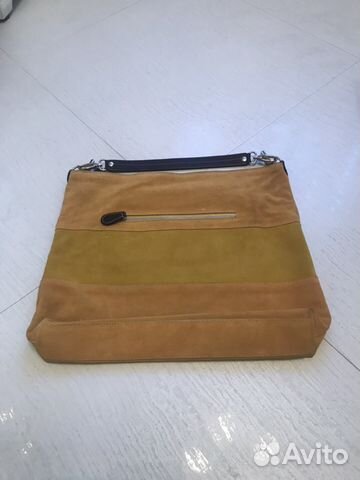 Сумка замшевая, горчичного цвета