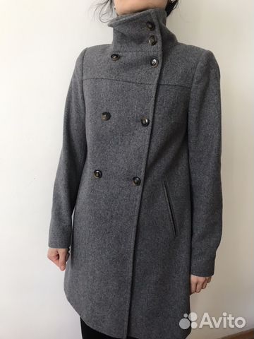 Пальто шерстяное Benetton. Воротник стойка