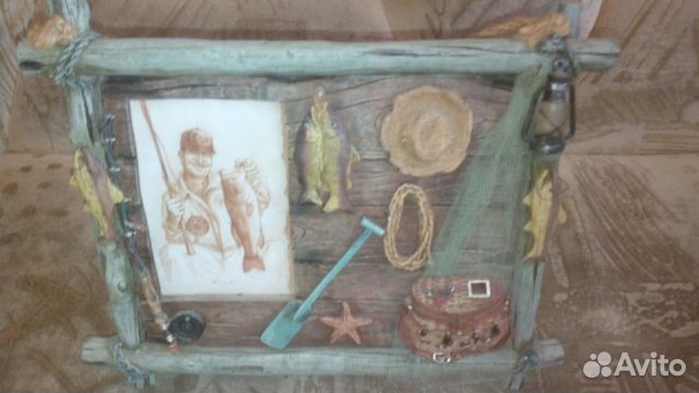 Фоторамка керамическая, для рыбака, сувенир