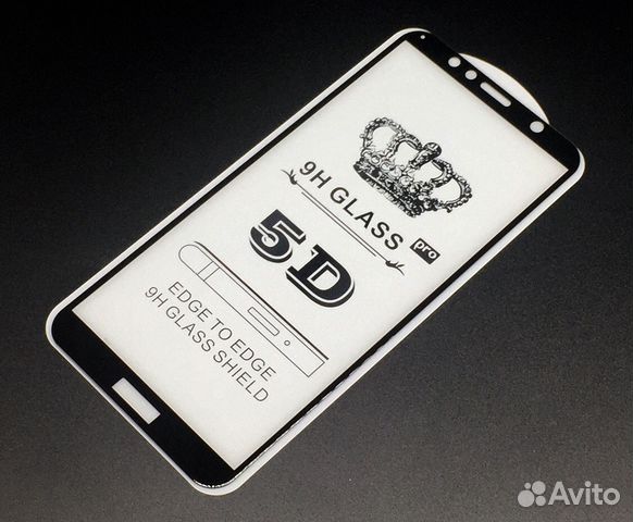 Huawei Y6 5D Стекло Crown 9H Черное У 6 Black