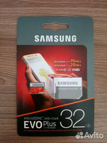 SAMSUNG EVO Plus 32 GB SD карта