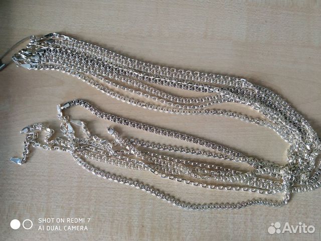 Серебряная цепочка. 21,76 гр. 54см. Якорное плетен