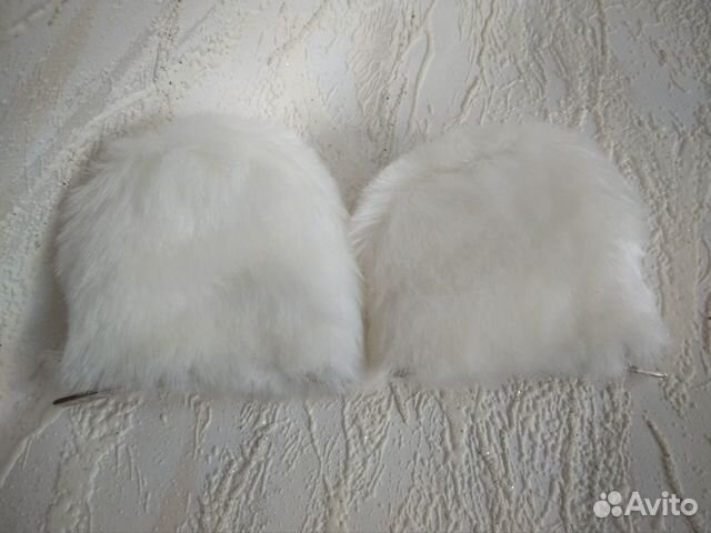 Заколки ушки из натурального и искусственного меха Заколки ушки из натурального и искусственного меха