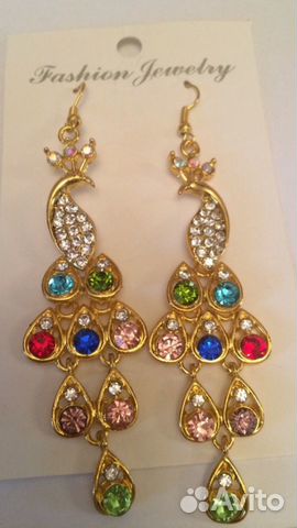 Серьги бижутерия (крючок, 4 пары) Серьги бижутерия (крючок, 4 пары)