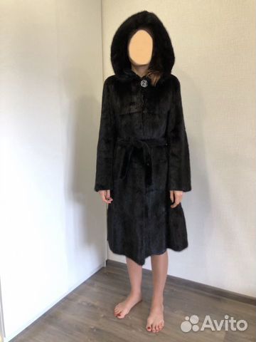 Шуба норковая с капюшоном