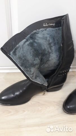 Сапоги зимние кожаные, черные, 38 размер Сапоги зимние кожаные, черные, 38 размер