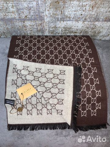 Шарф кашемир коричневый Гуччи/Gucci