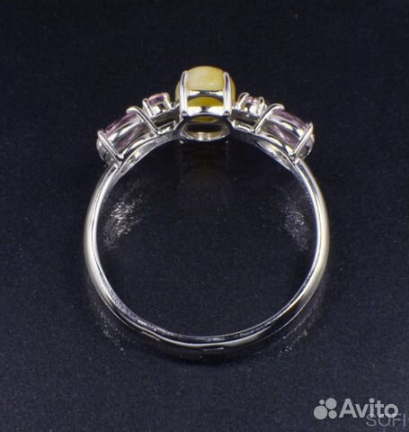 Серебряное кольцо с опалом и фианитом натуральным