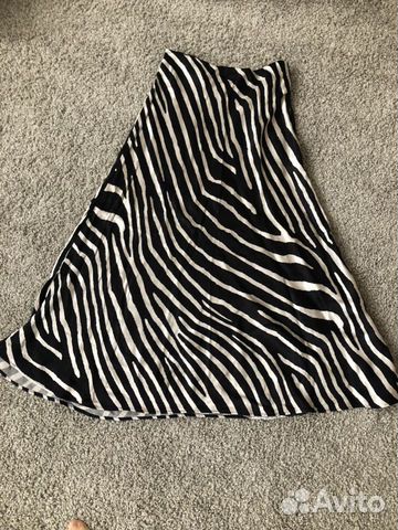 Юбка H&M атласная зебра 36