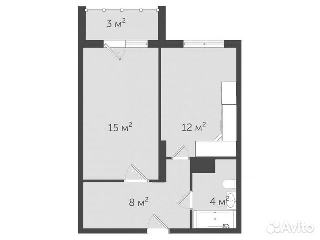 1-к квартира, 40.6 м², 6/24 эт. 1-к квартира, 40.6 м², 6/24 эт.