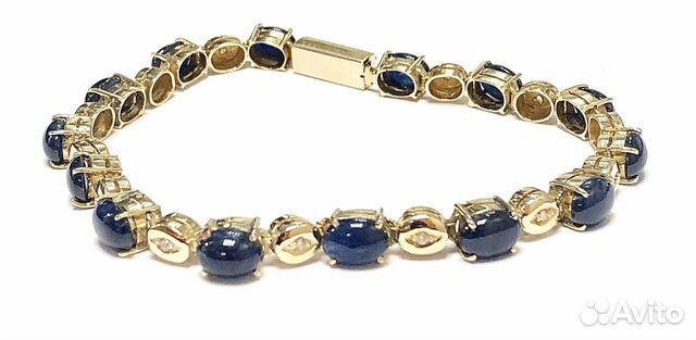Золотой браслет 585 пробы с бриллиантами и сапфира Золотой браслет 585 пробы с бриллиантами и сапфира