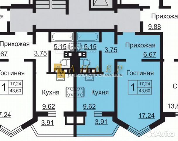 1-к квартира, 46 м², 3/10 эт.