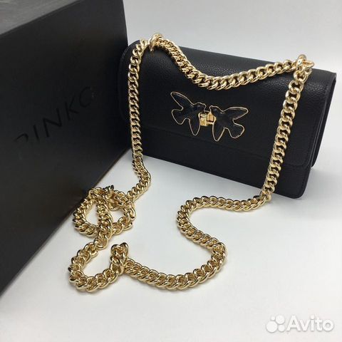 Новая женская сумка на цепочке черная кожа Pinko Новая женская сумка на цепочке черная кожа Pinko