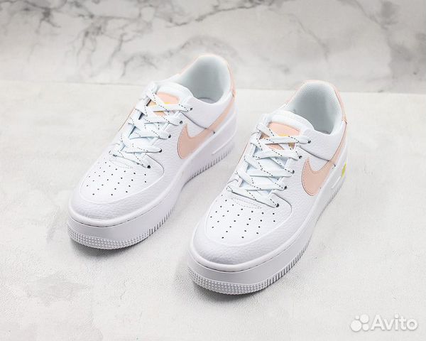 nike air force 1 sage low white and pink