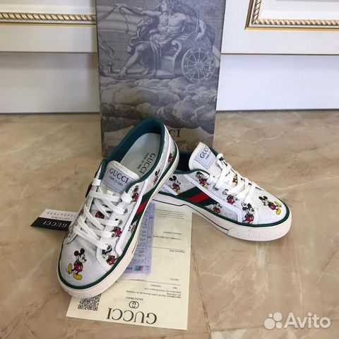 Кеды Gucci с Микки Маусом Гуччи кроссовки