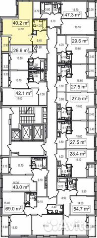 1-к квартира, 40.2 м², 19/25 эт. 1-к квартира, 40.2 м², 19/25 эт.