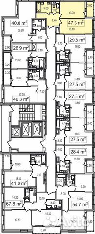 1-к квартира, 45.5 м², 11/25 эт.