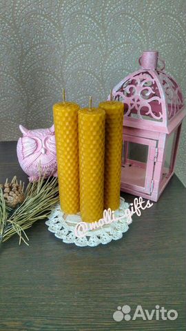 Свеча из вощины ручной работы