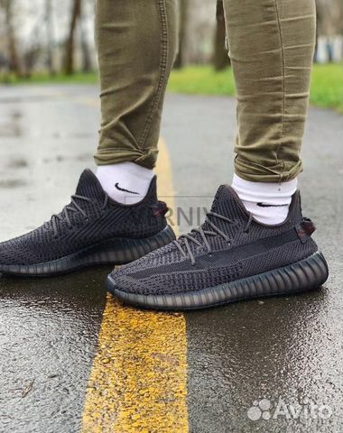 Yeezy 350 bred with White Socks