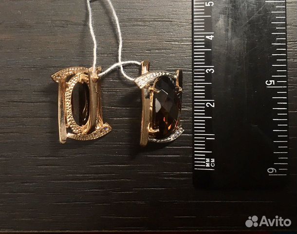 Золотые серьги кольцо комплект