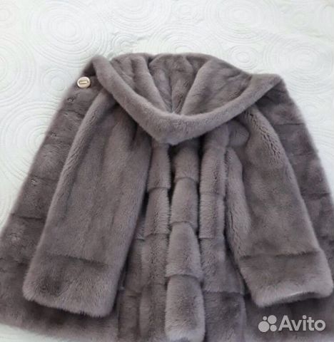 Новая норковая шуба с капюшоном