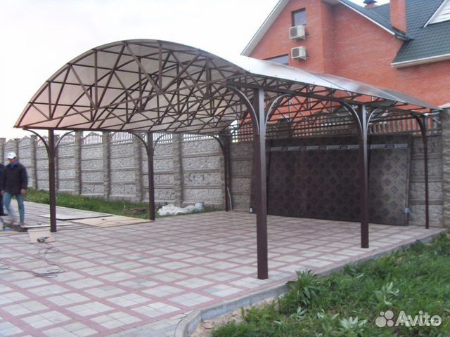 Навес из поликарбоната, профнастила, профлиста Навес из поликарбоната, профнастила, профлиста