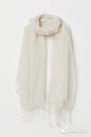 Льняной шарф H&M, белый