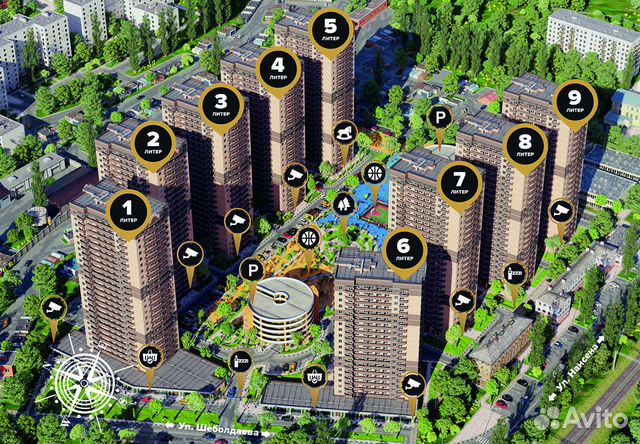 1-к квартира, 41.3 м², 12/25 эт. 1-к квартира, 41.3 м², 12/25 эт.