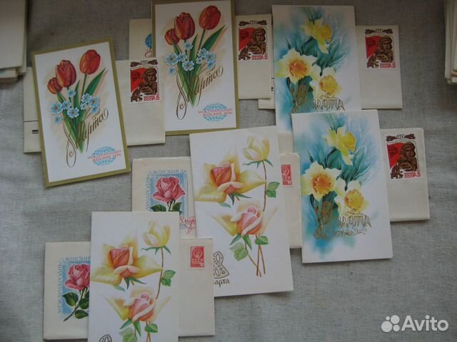 Открытки конверты 8 марта СССР