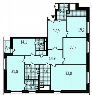 4-к квартира, 172.3 м², 8/13 эт.
