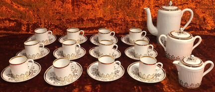 Сервиз кофейный 12 персон (костяной фарфор). дфз