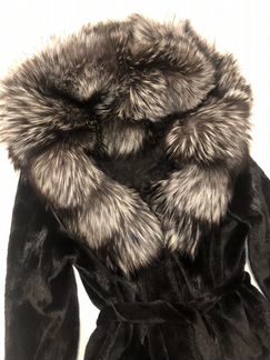 Шуба норковая с чернобуркой