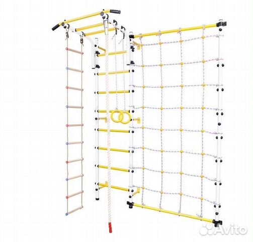 Шведская стенка с сеткой для лазания